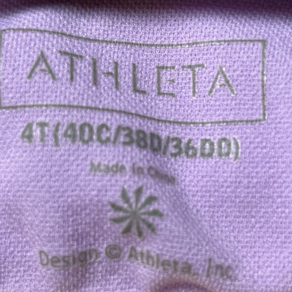Athleta Womens Swimsuit Sz 4T 40C 38D 36DD Underwire Gray Paisley One Piece - Picture 10 of 10